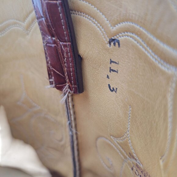 Vintage Justin Men 10.5D Exotic Alligator Belly Leather Cowboy Western Boots USA - Picture 13 of 16
